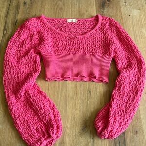 Hot pink Knit cropped sweater